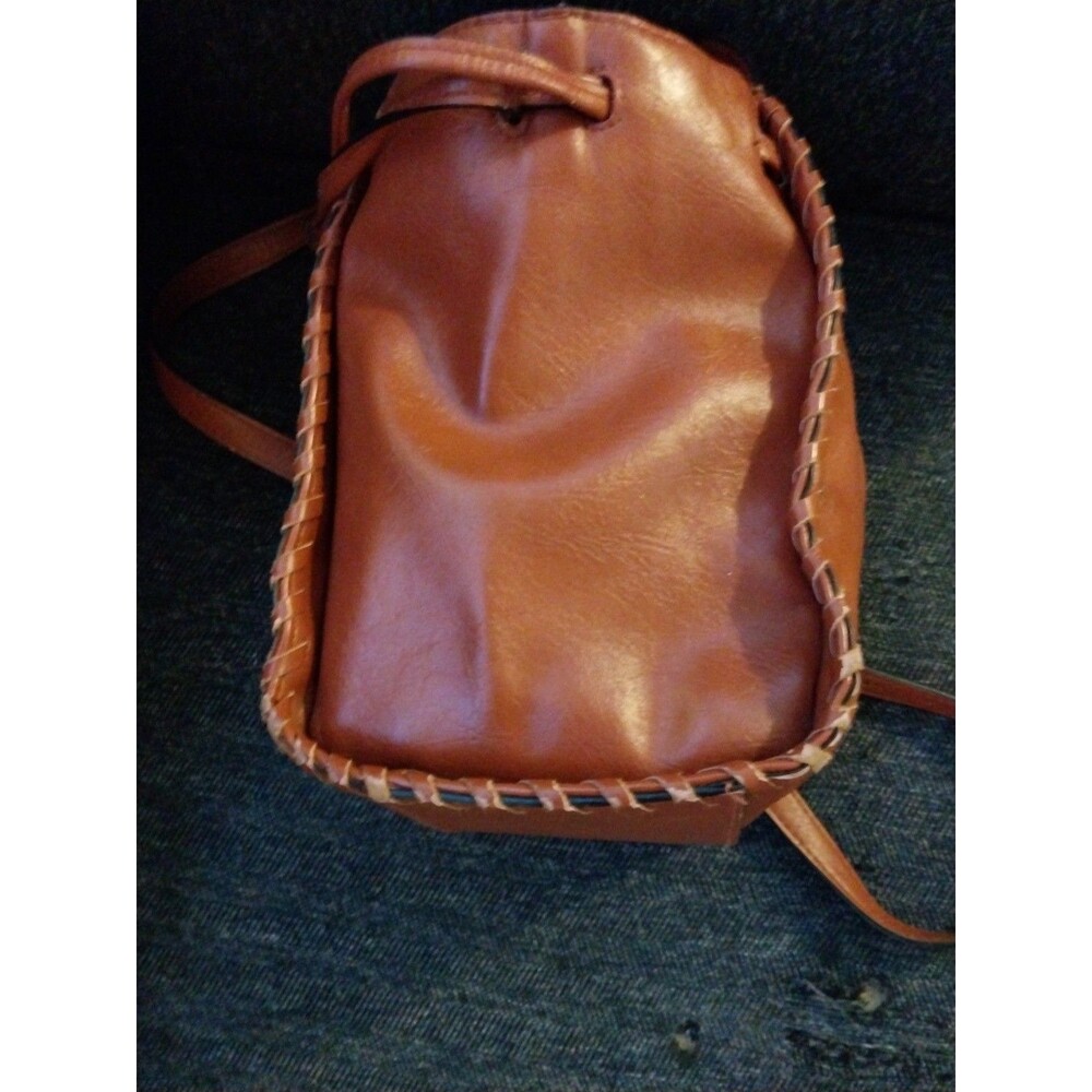 Universal Thread Brown Drawstring Crossbody Bag Bucket Purse Faux Leather Small - Picture 5 of 12